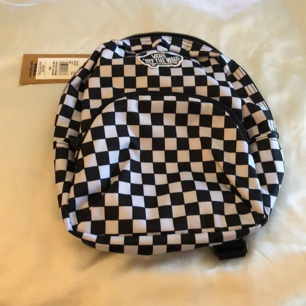 Vans Got This Mini Nylon Backpack Black & White Checkered Print NWT
